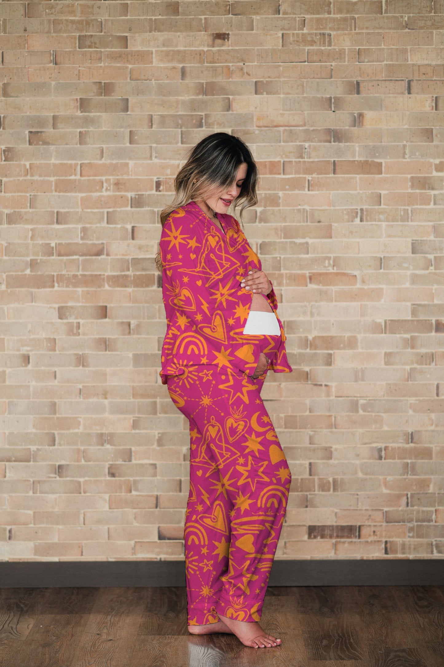 Magic Love Red - Camisa Manga Larga y Pantalon Maternidad