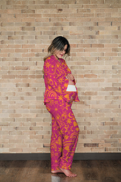 Magic Love Red - Camisa Manga Larga y Pantalon Maternidad