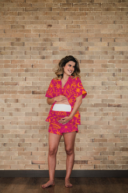 Magic Love Red - Camisa Manga Corta y Short Maternidad