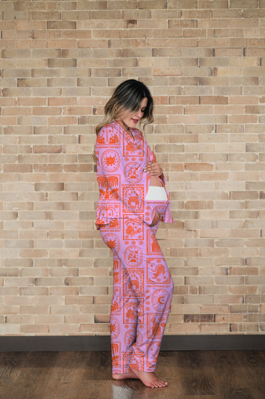 Magic Orange - Camisa Manga Larga y Pantalon Maternidad