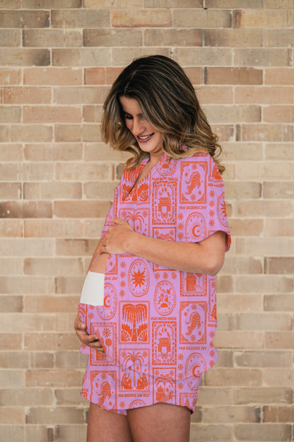 Magic Orange - Camisa Manga Corta y Short Maternidad