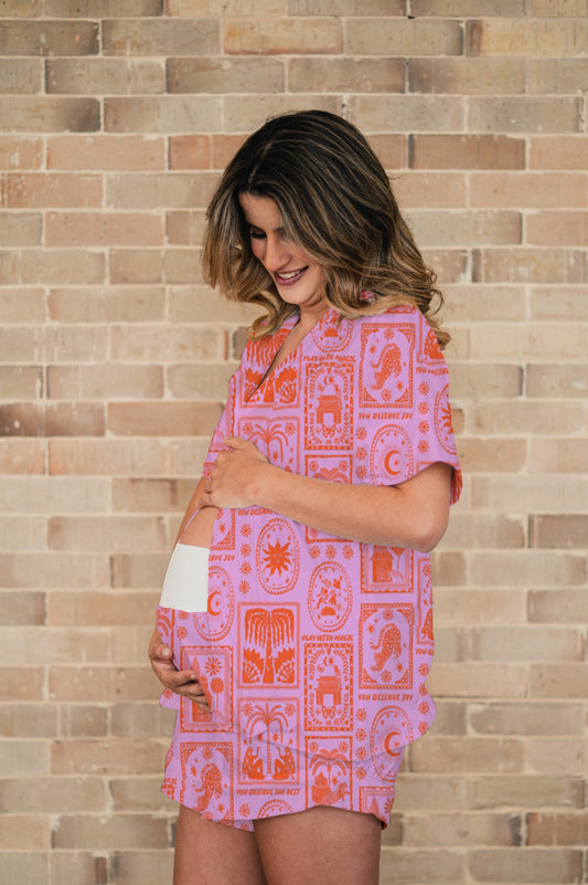 Magic Orange - Camisa Manga Corta y Short Maternidad