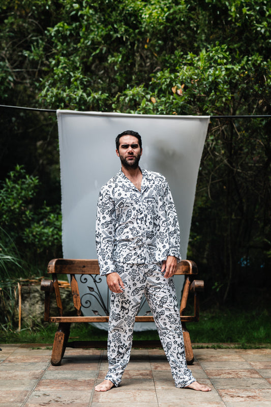 Marcianos Fondo Blanco - HOMBRE: Camisa y Pantalon