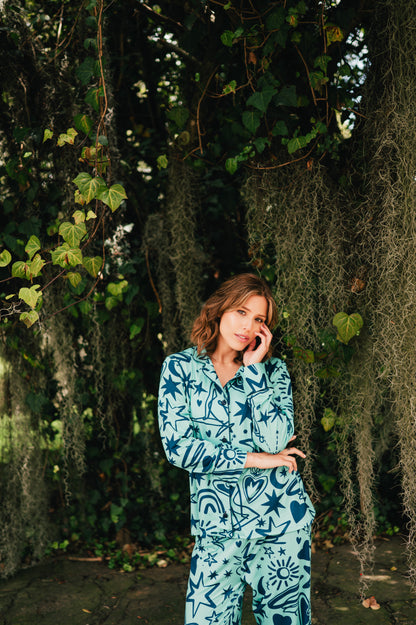 Magic Love Blue - Camisa Manga Larga y Pantalon