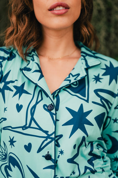 Magic Love Blue - Camisa Manga Larga y Pantalon
