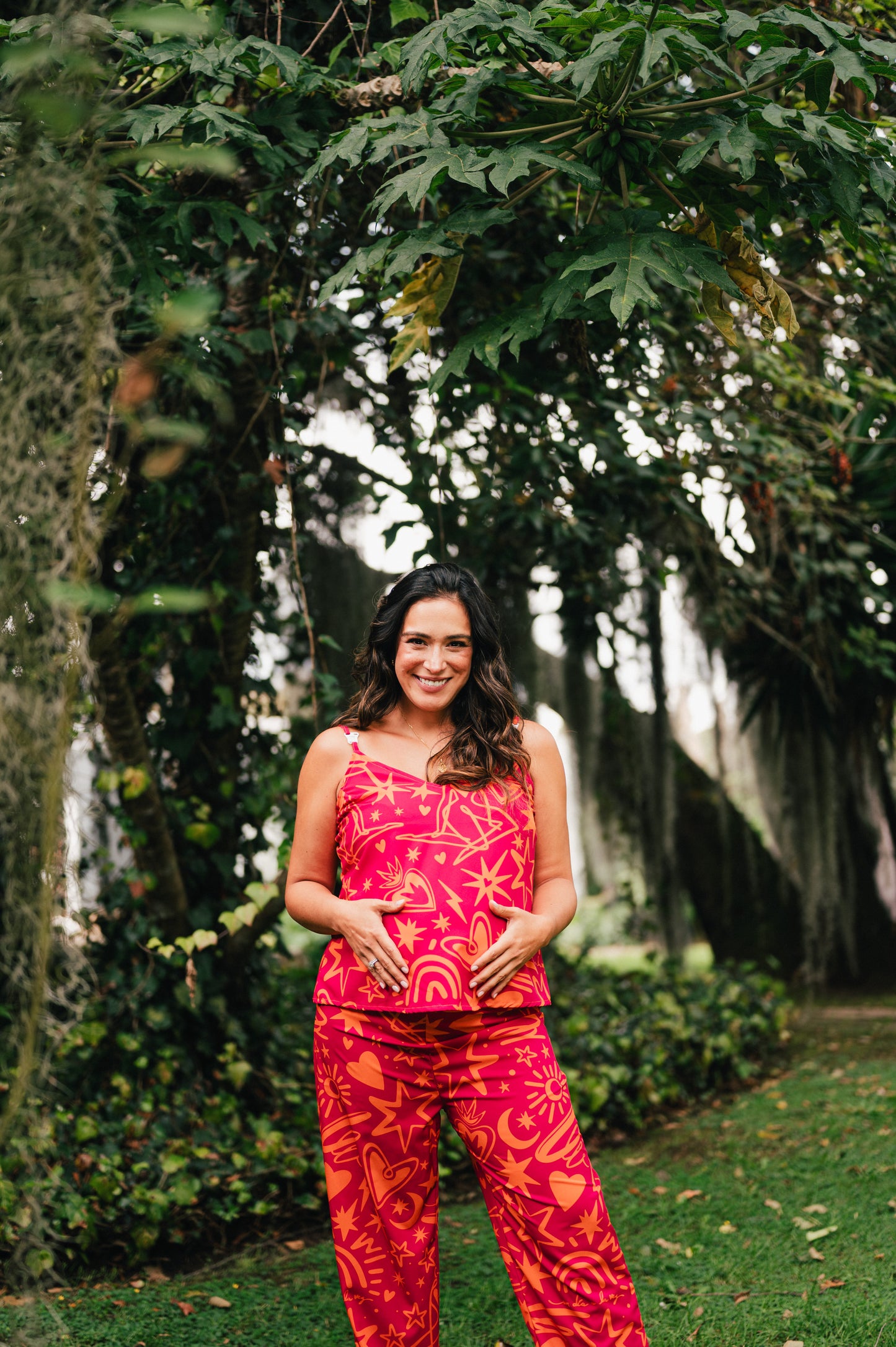 Magic Love Pink - Blusa Tiritas Broche Lactancia y Pantalon Maternidad