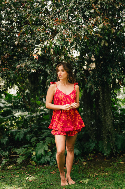 Magic Love Red - Blura de Arandelas y Short Arandelas