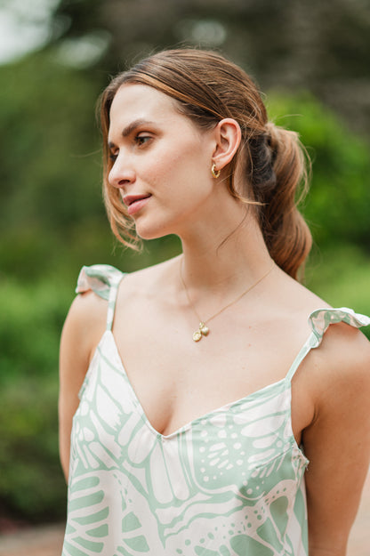 Mariposa Menta - Blusa Arandelas y Short Arandelas