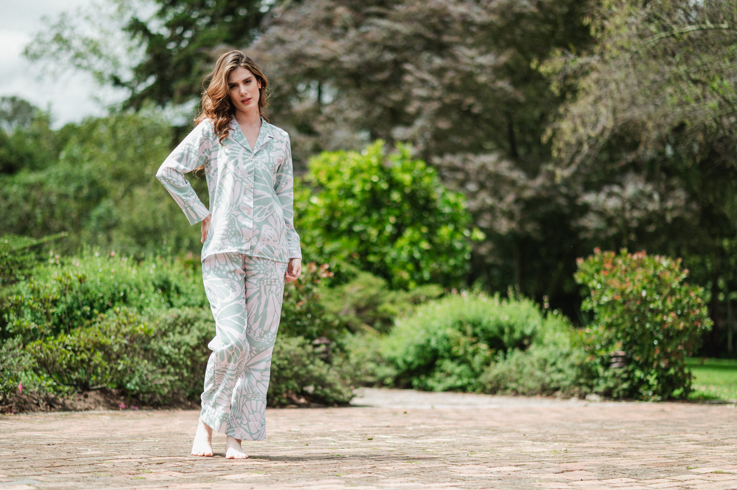 Mariposa Menta - Camisa Manga Larga y Pantalon