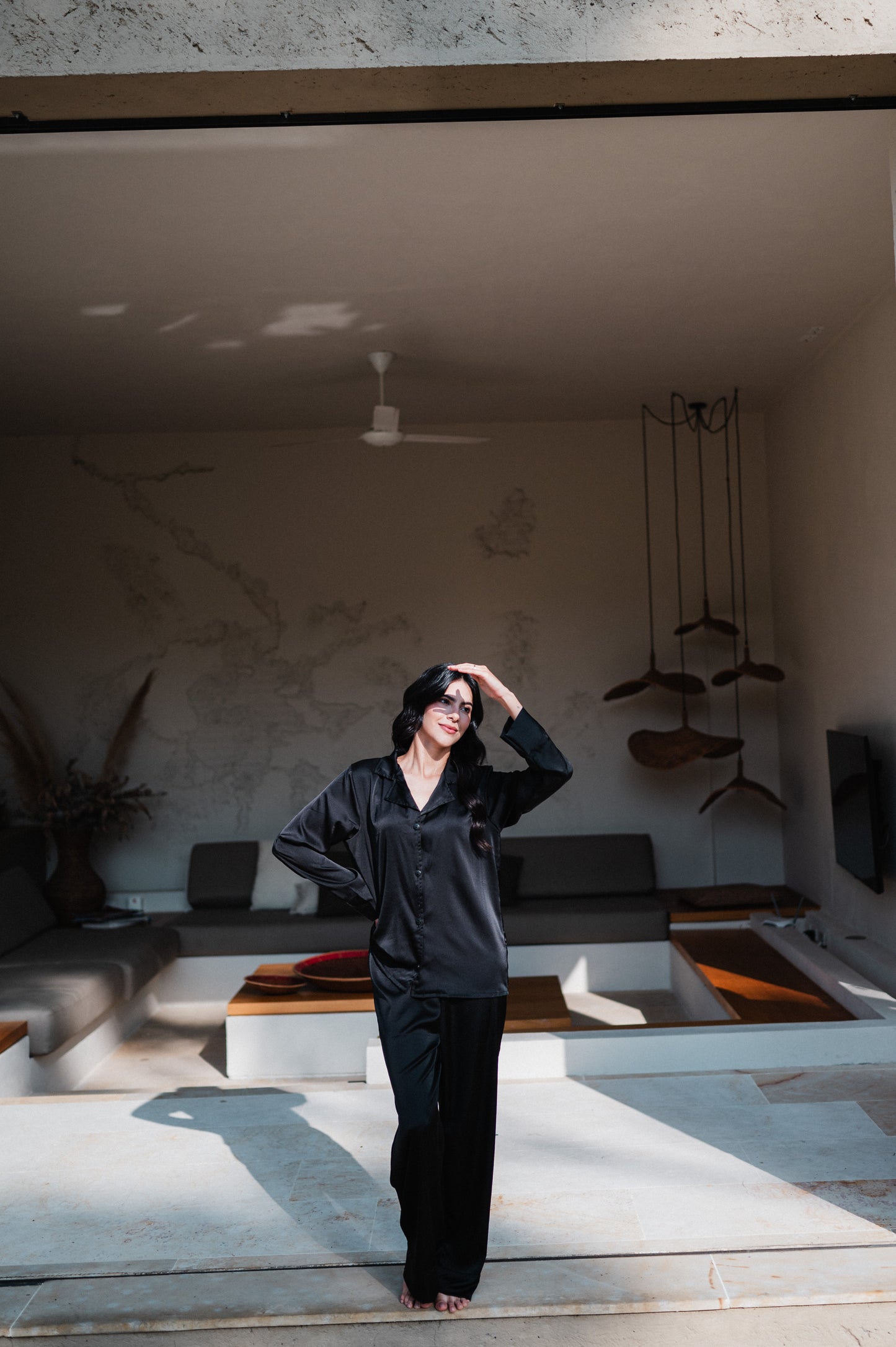 Negro - Camisa Manga Larga y Pantalon