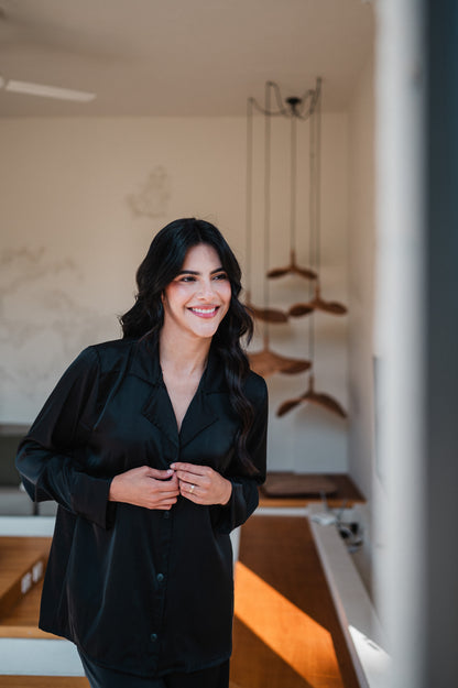 Negro - Camisa Manga Larga y Pantalon