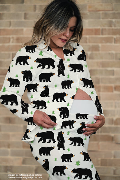 Oso de Anteojos - Camisa Manga Larga y Pantalon Maternidad