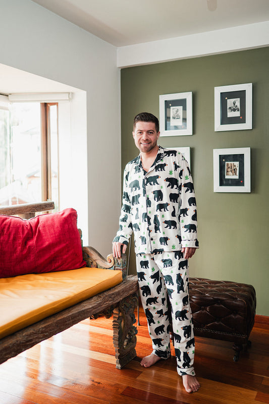 Oso Antejos - Hombre: Camisa Manga Larga y Pantalon