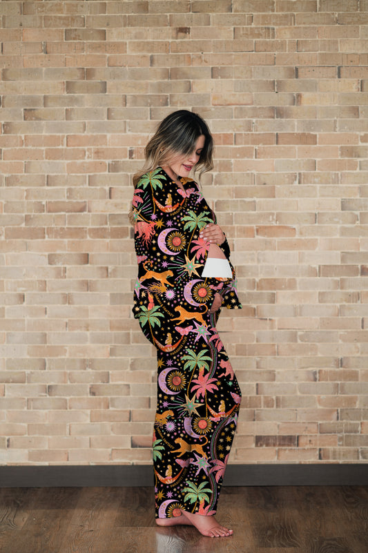 Paradise Black - Camisa Manga Larga y Pantalon Maternidad