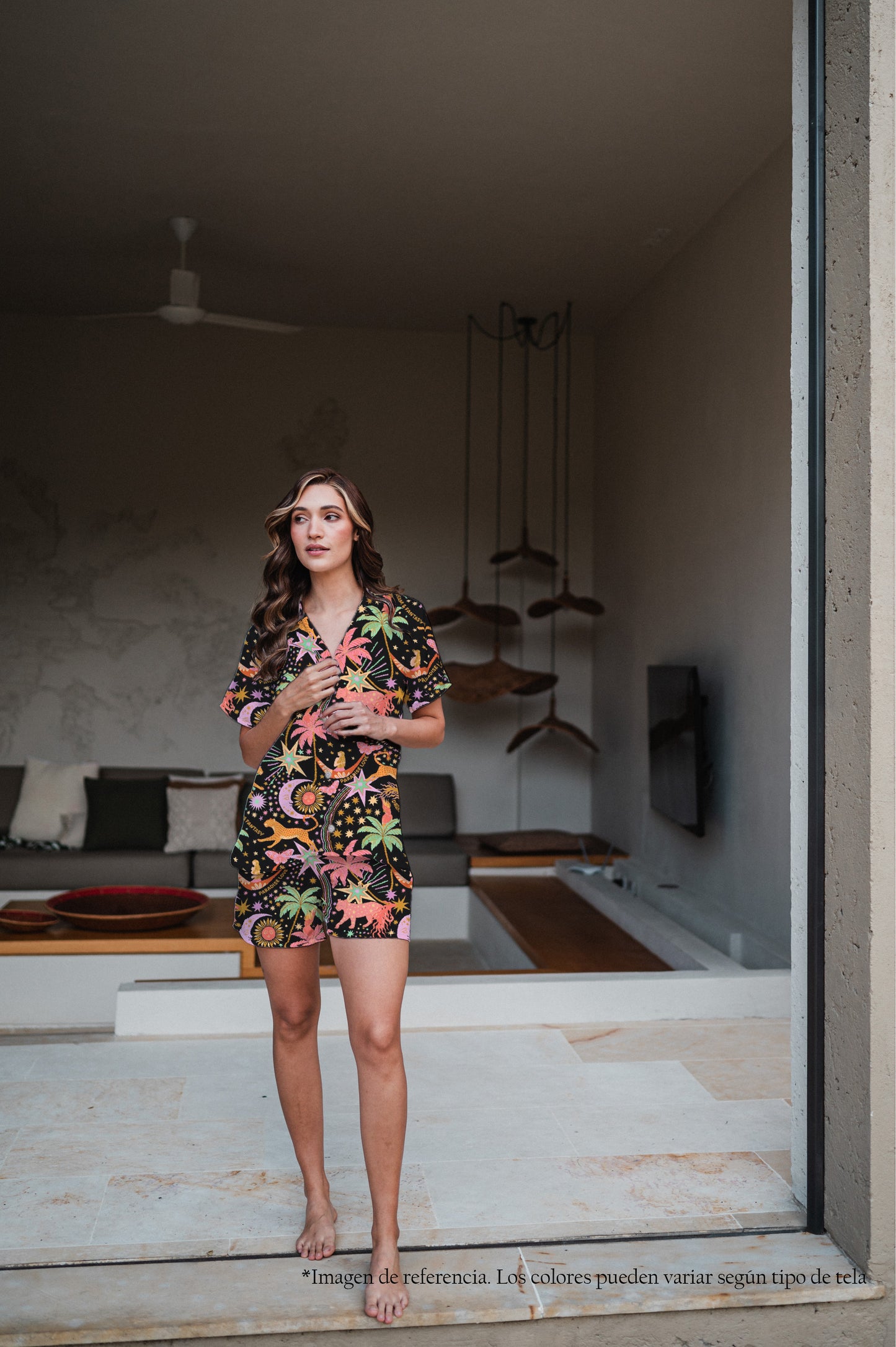 Paradise Black - Camisa Manga Corta y Short