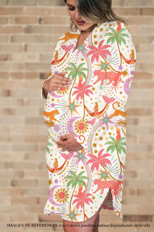 Paradise White | Camisón Maternidad Mujer Pijama Elegante y Cómoda