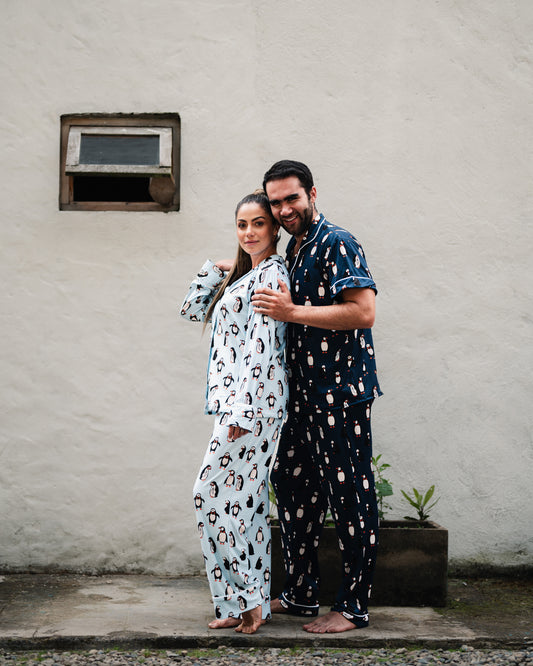 Pinguinos Celeste - Camisa Manga Larga y Pantalon
