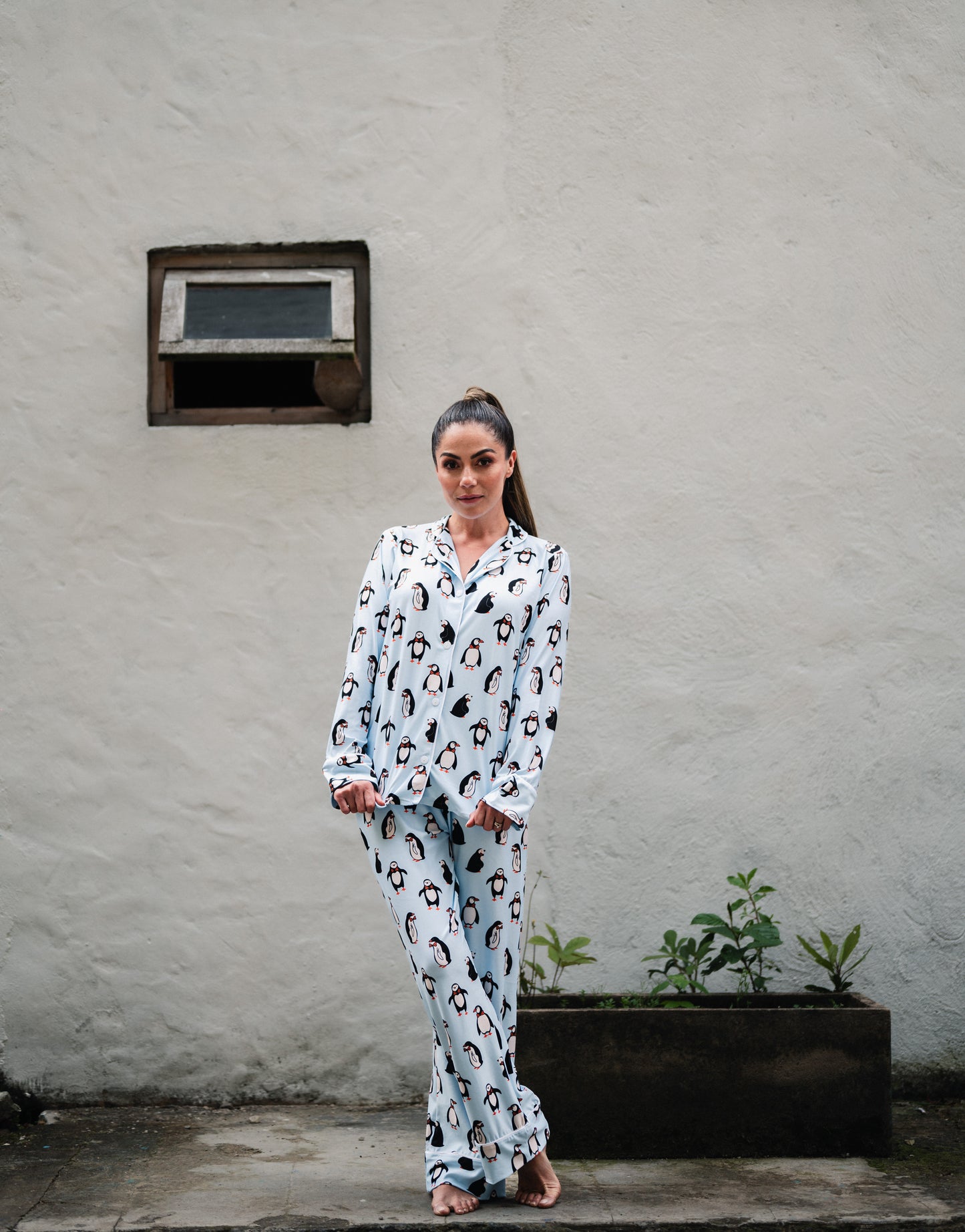 Pinguinos Celeste - Camisa Manga Larga y Pantalon