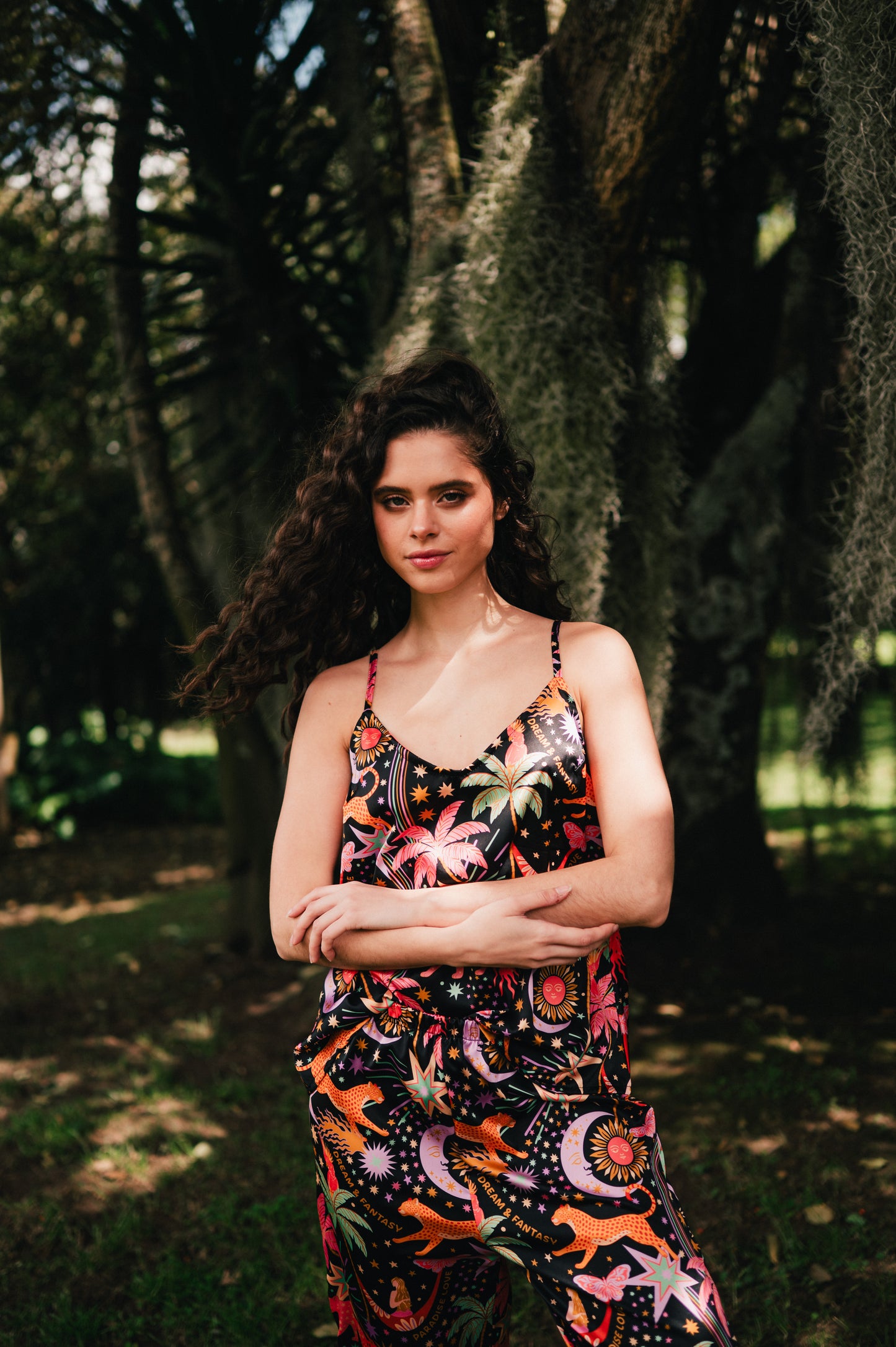 Paradise Black - Blusa Tiritas y Pantalon
