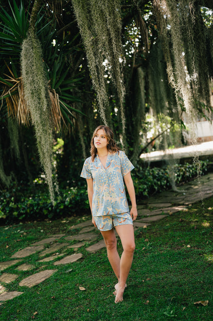 Paradise Blue - Camisa Manga Corta y Short