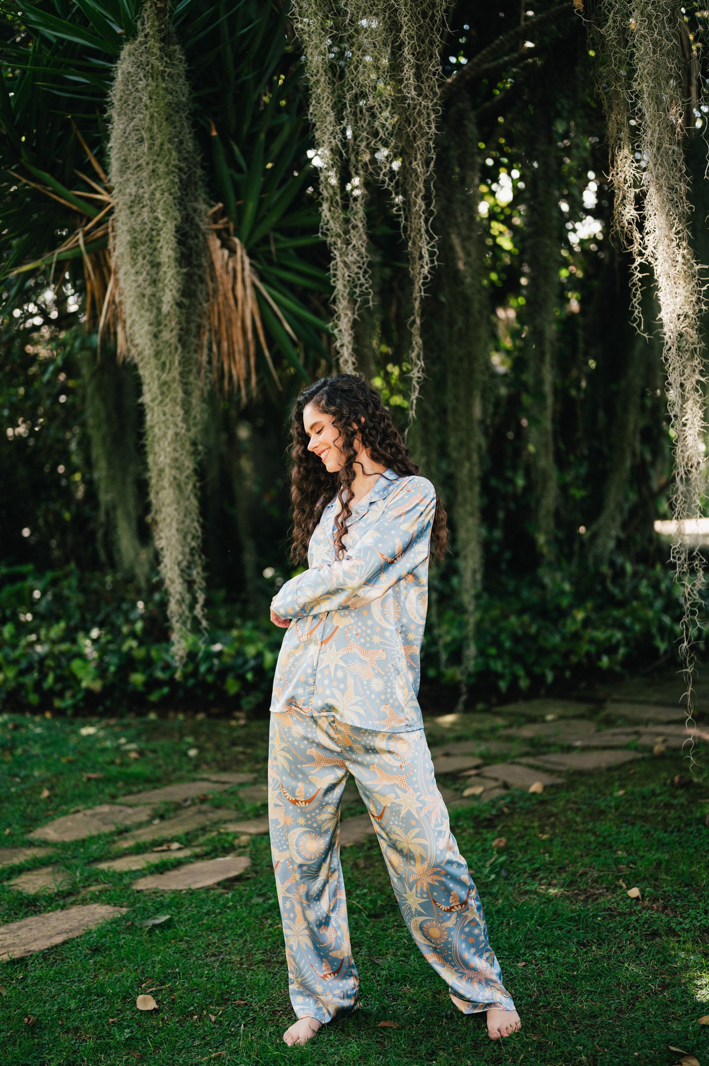 Paradise Blue - Camisa Manga Larga y Pantalon