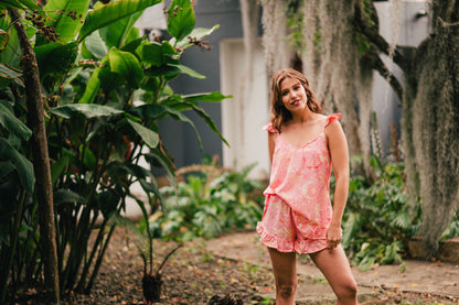 Paradise Pink - Blura de Arandelas y Short Arandelas