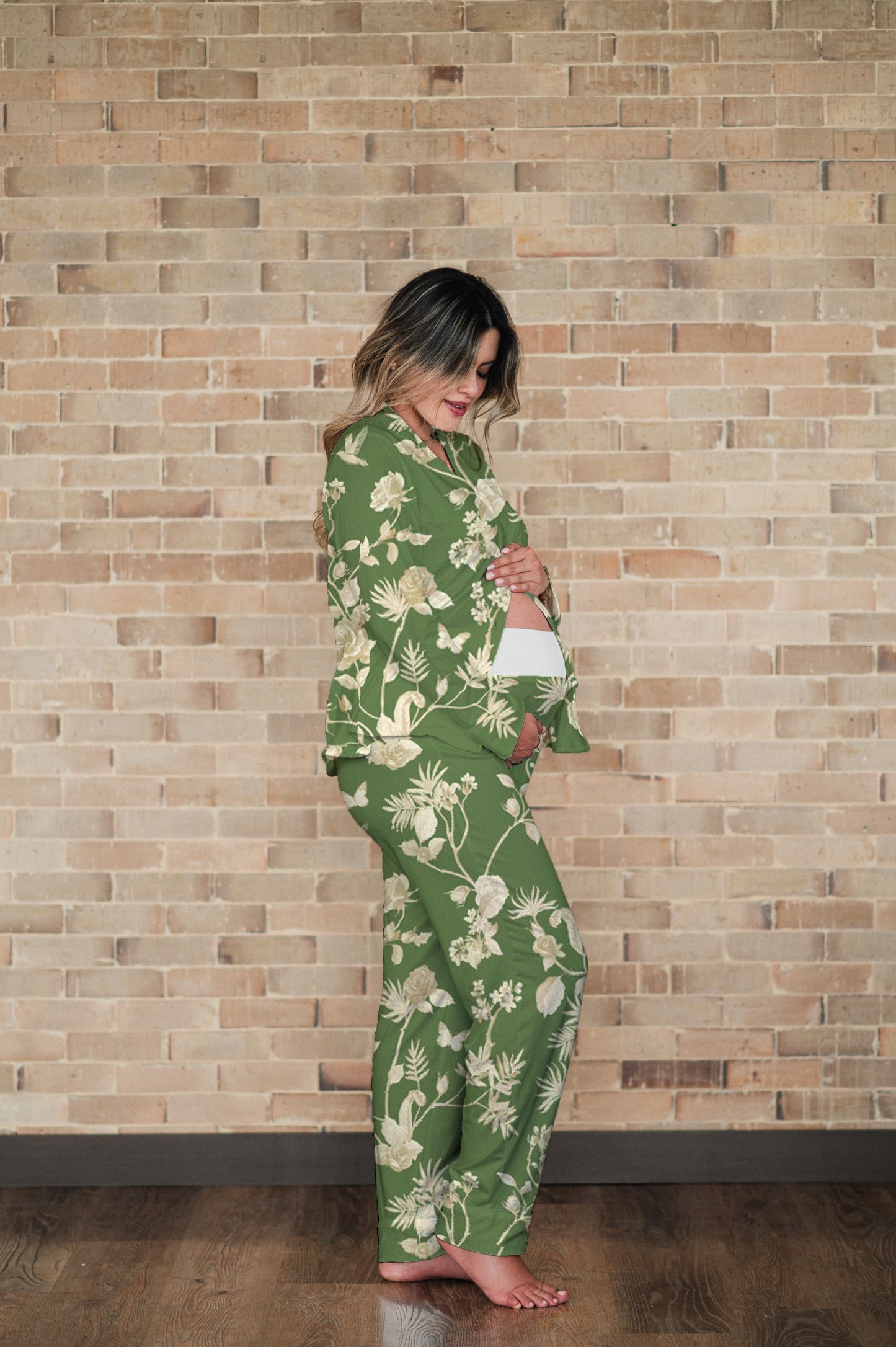 Rosal Esmeralda - Camisa Manga Larga y Pantalon Maternidad