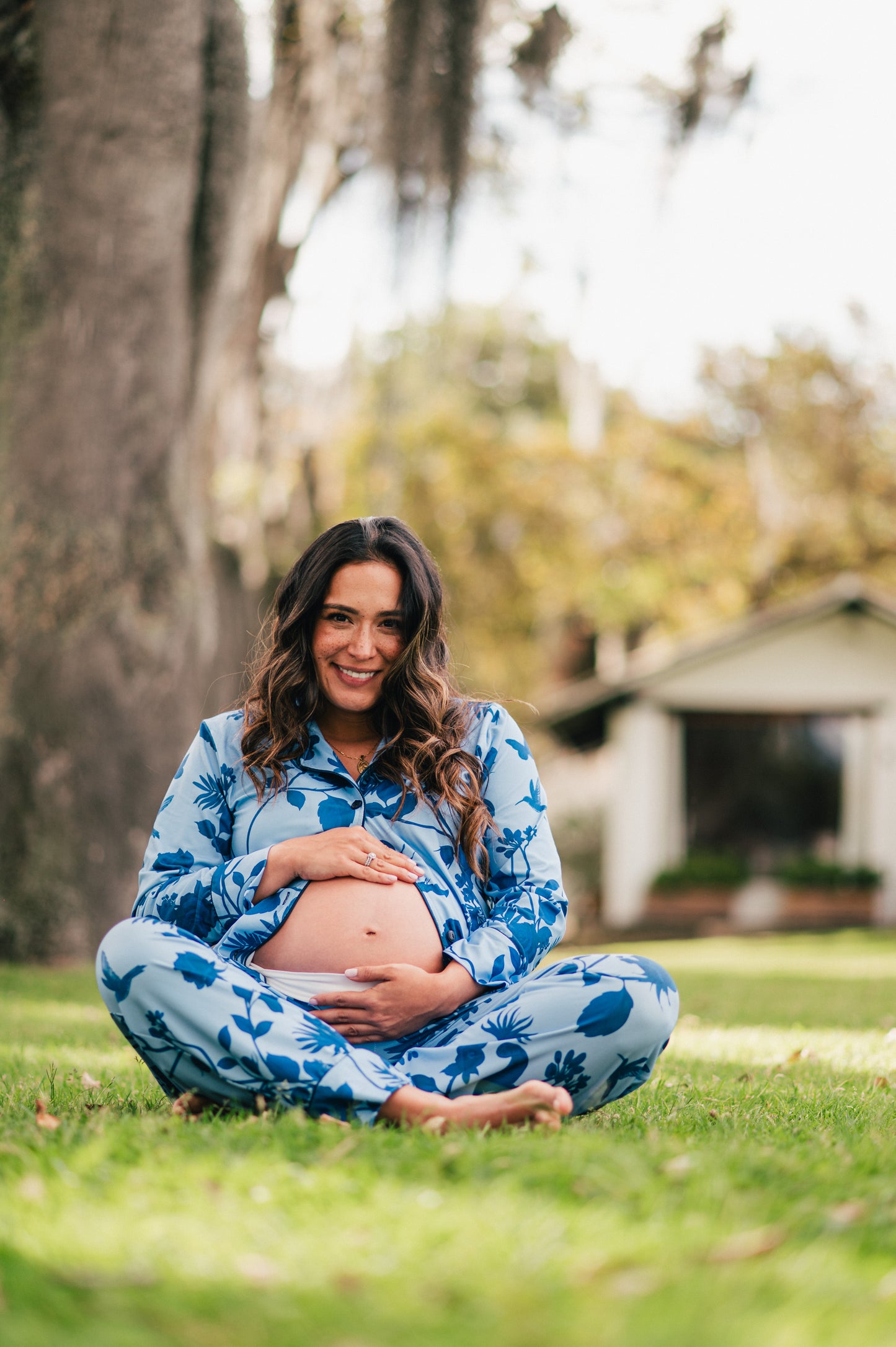 Rosal Celeste - Camisa Manga Larga y Pantalon Maternidad