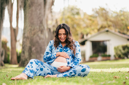 Rosal Celeste - Camisa Manga Larga y Pantalon Maternidad