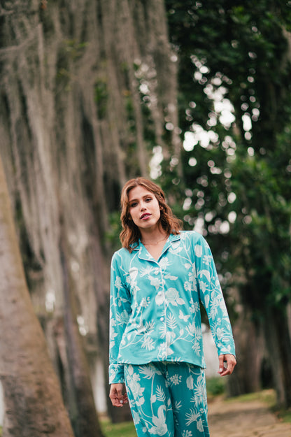 Rosal Turqueza - Camisa Manga Larga y Pantalon