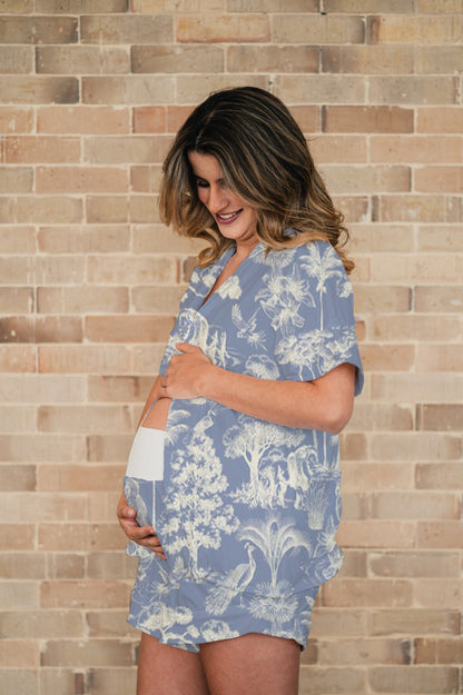 Selva Africana Celeste - Camisa Manga Corta y Short Maternidad