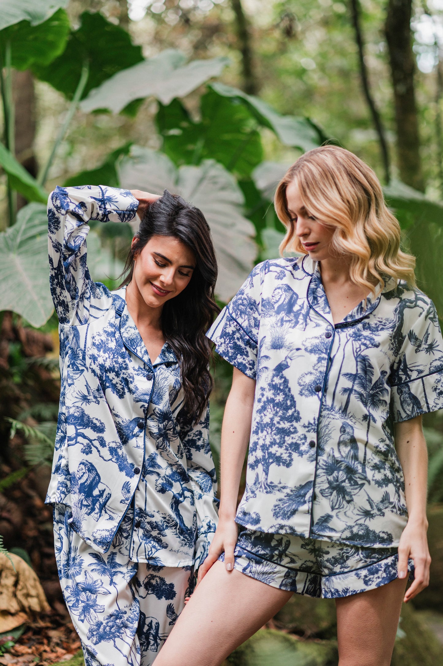 Selva Africana Azul - Camisa Manga Corta y Short