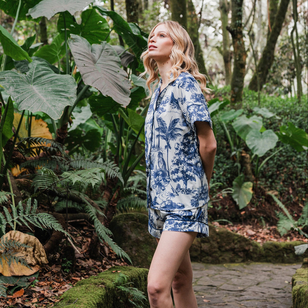 Selva Africana Azul - Camisa Manga Corta y Short