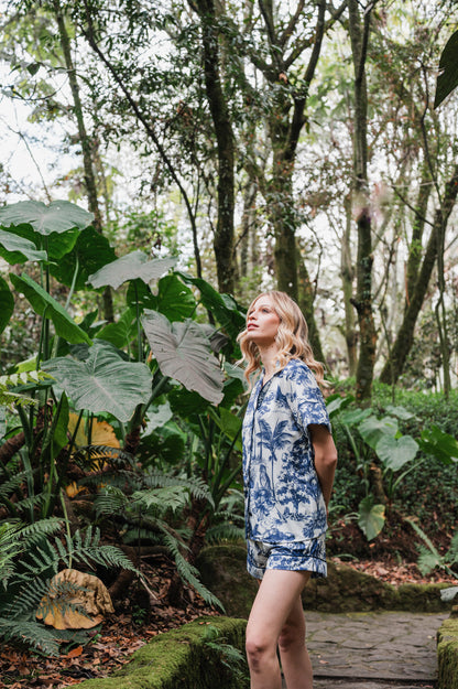 Selva Africana Azul - Camisa Manga Corta y Short