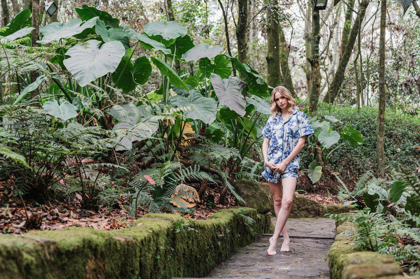 Selva Africana Azul - Camisa Manga Corta y Short