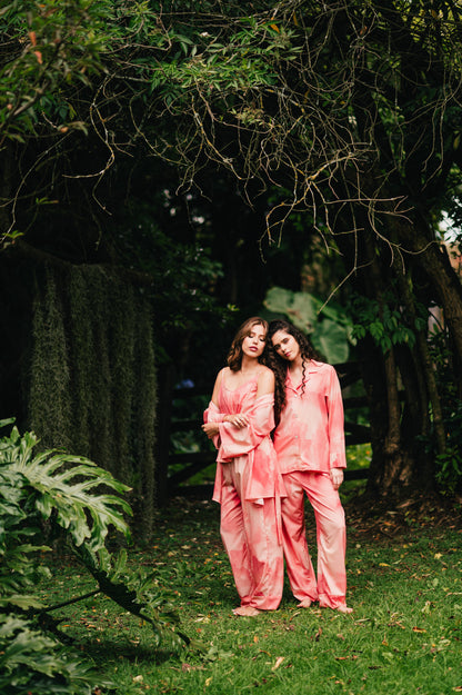 Salmon Sketch - Camisa Manga Larga y Pantalon