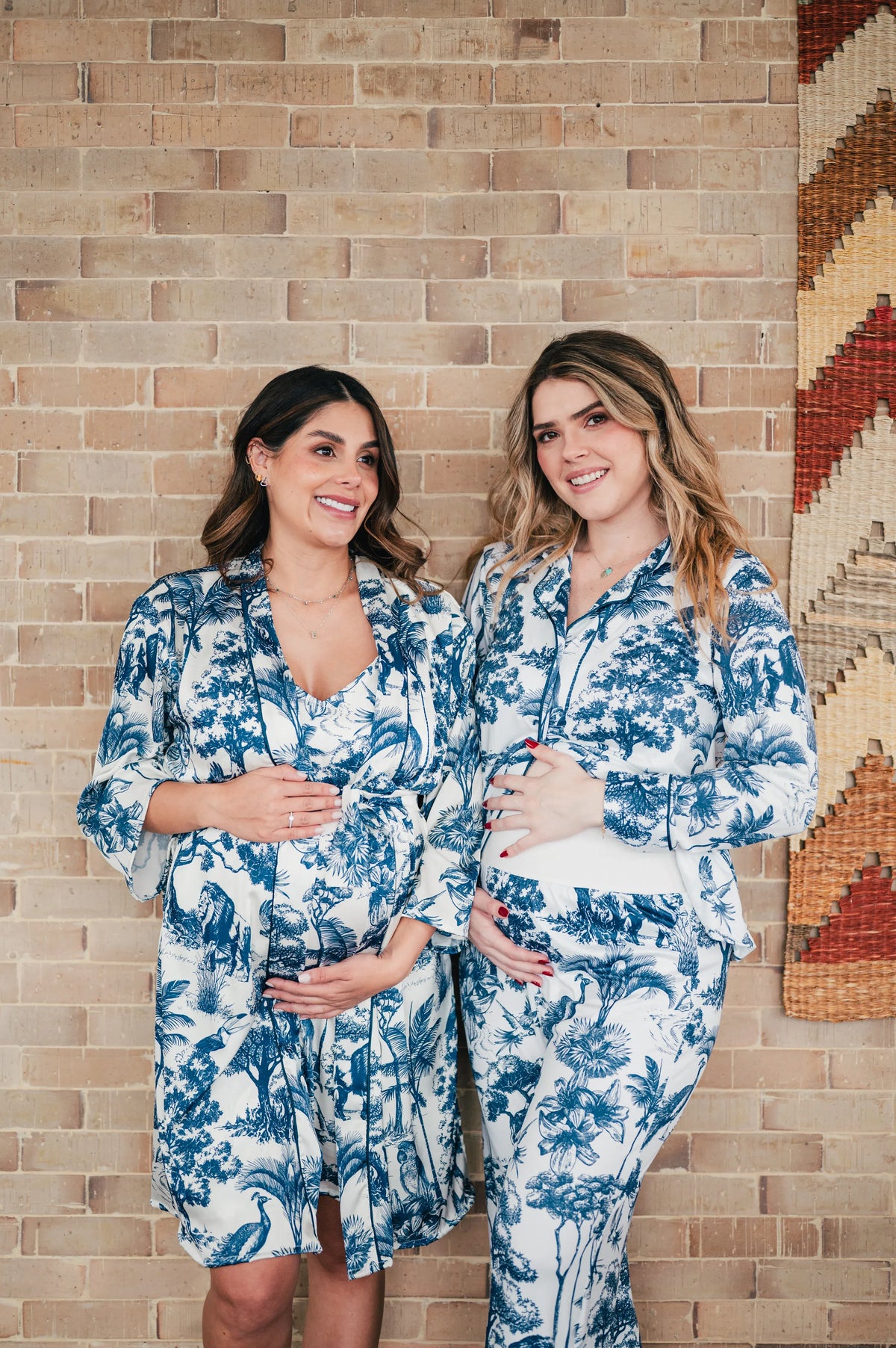 Selva Africana Azul - Kimono y Bata Broche Lactancia