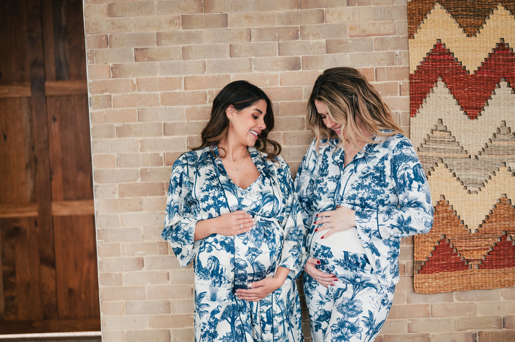 Selva Africana Azul - Kimono y Bata Broche Lactancia