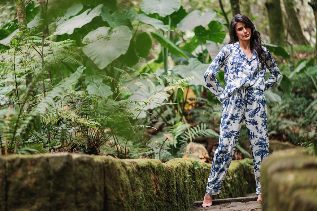 Selva Africana Azul - Camisa Manga Larga y Pantalon READY TO SHIP