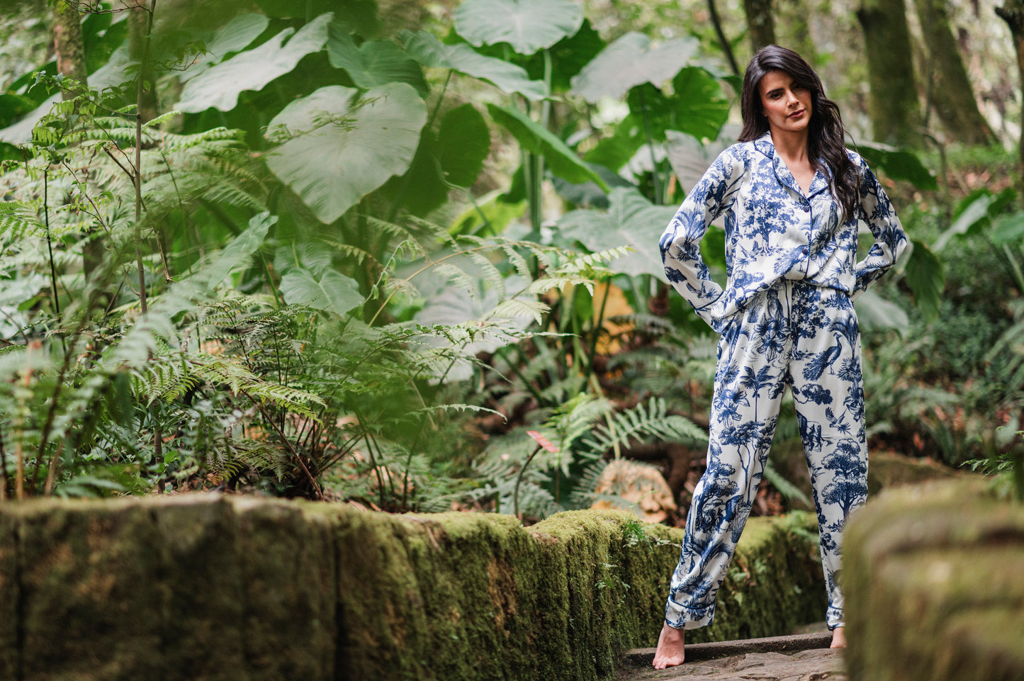 Selva Africana Azul - Camisa Manga Larga y Pantalon