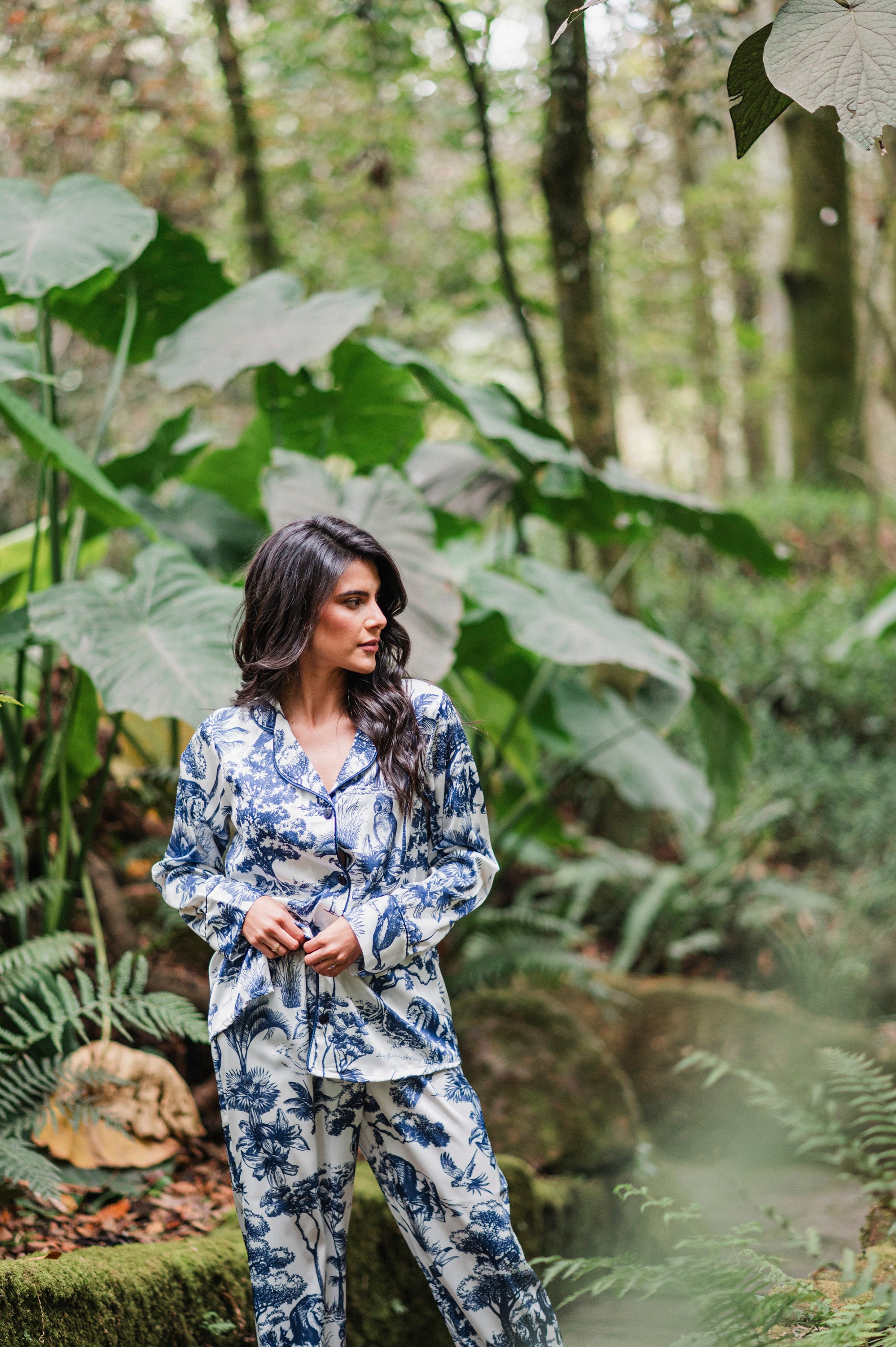 Selva Africana Azul - Camisa Manga Larga y Pantalon READY TO SHIP