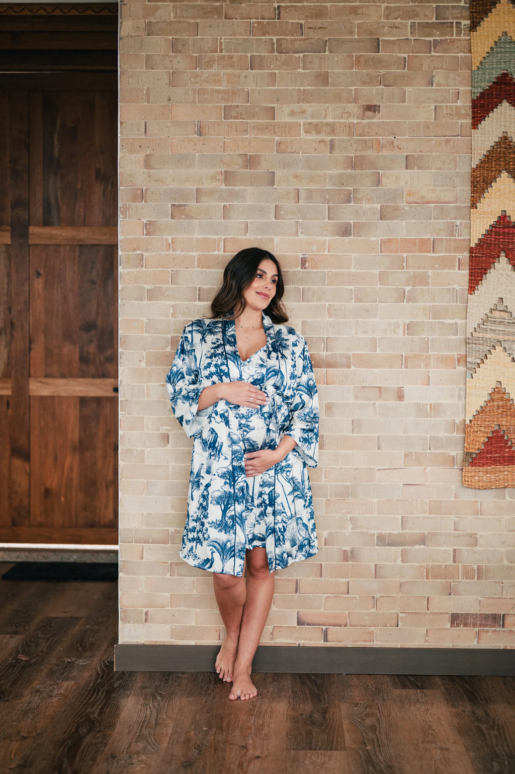 Selva Africana Azul - Kimono y Bata Broche Lactancia