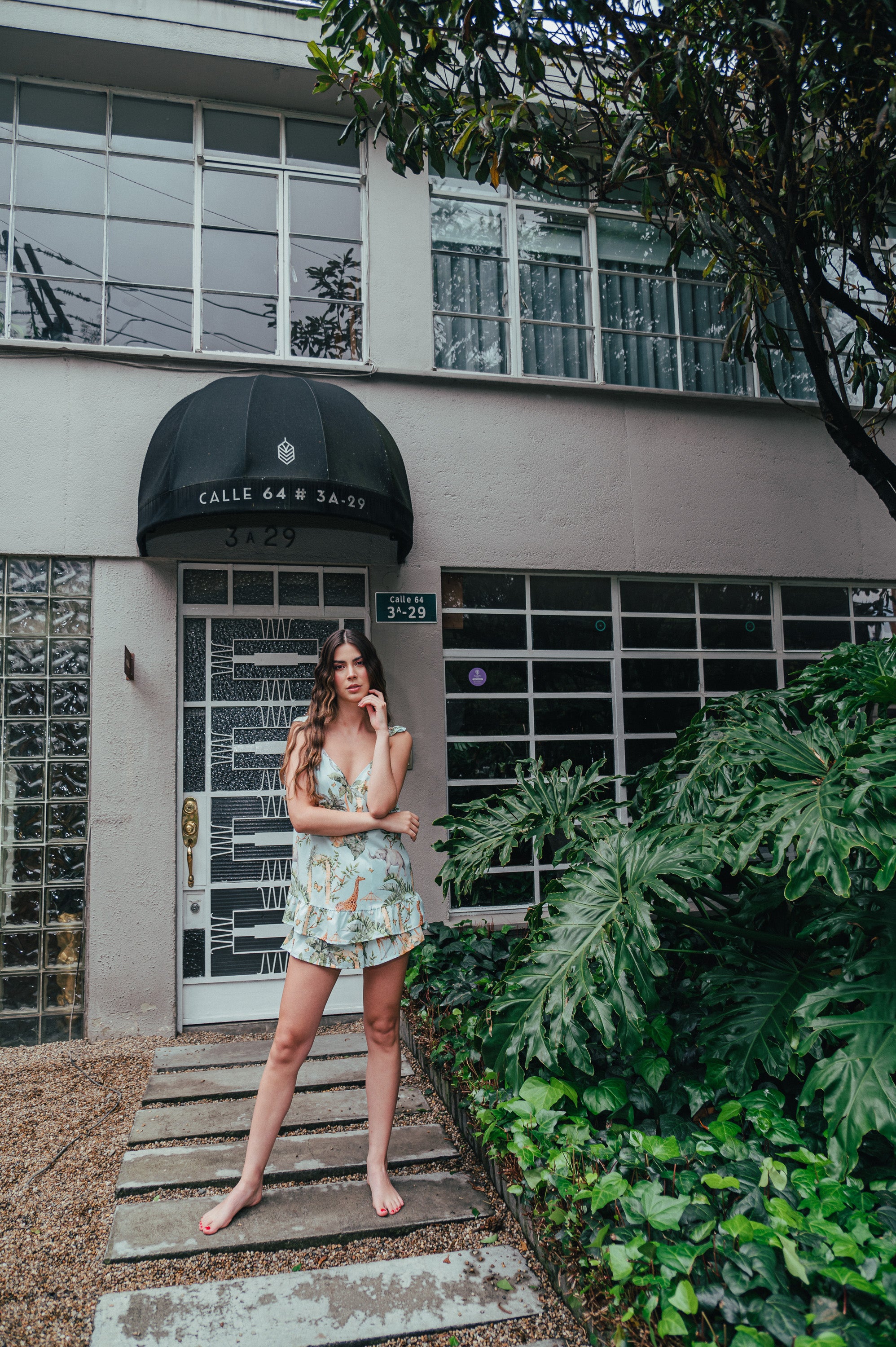 Selva Hindu Azul - Blusa de Arandelas y Short