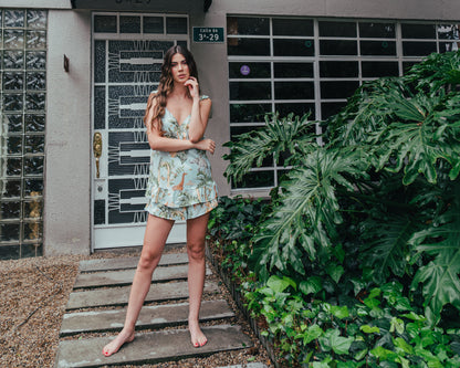 Selva Hindu Azul - Blusa de Arandelas y Short