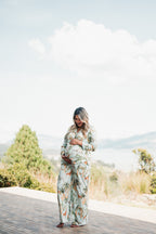 Selva Hindu Azul - Camisa Manga Larga Y Pantalon Ancho Maternidad