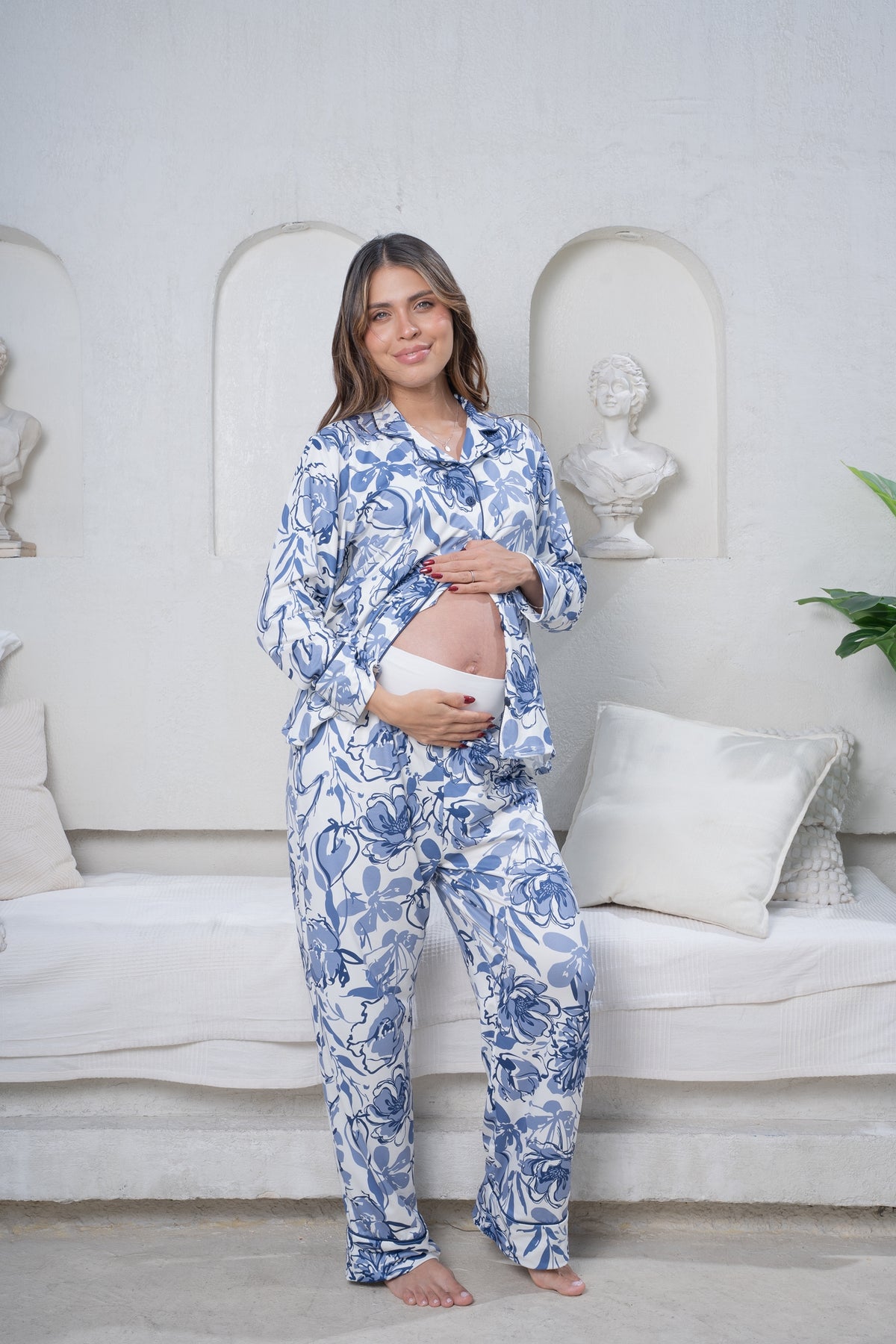 Siluetas Celeste - Camisa y Pantalon Maternidad