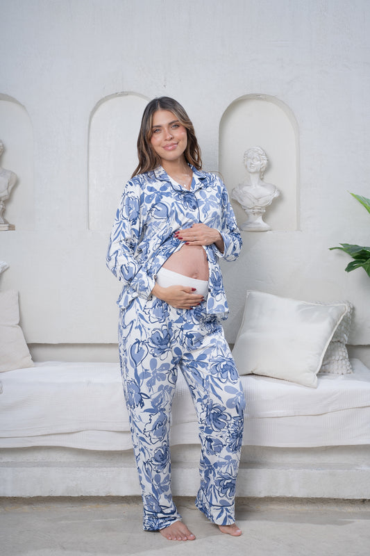 Siluetas Celeste - Camisa y Pantalon Maternidad