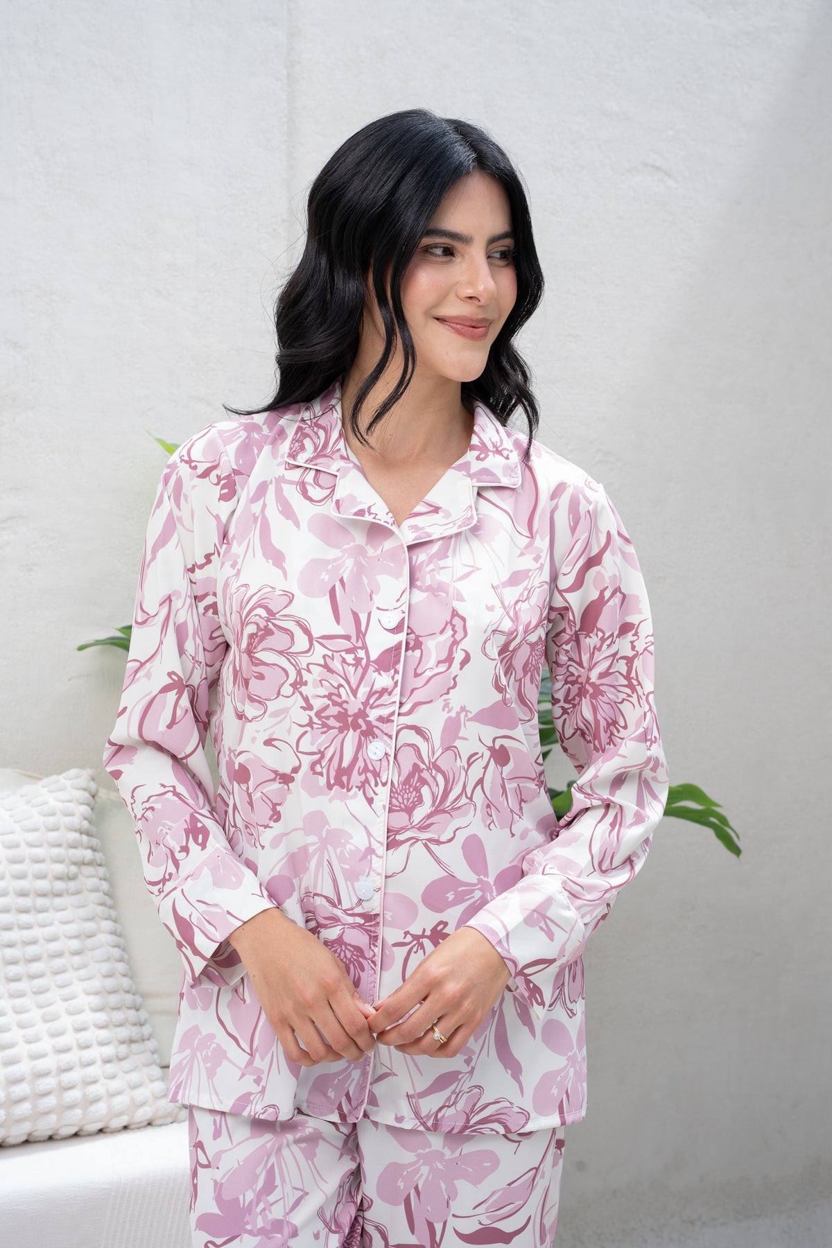 Siluetas Rosa - Camisa Manga Larga y Pantalon