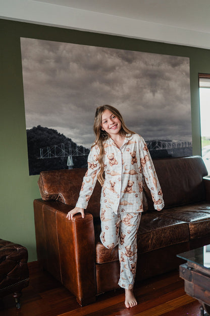 Teddy Beige - KIDS: Camisa Manga Larga y Pantalon