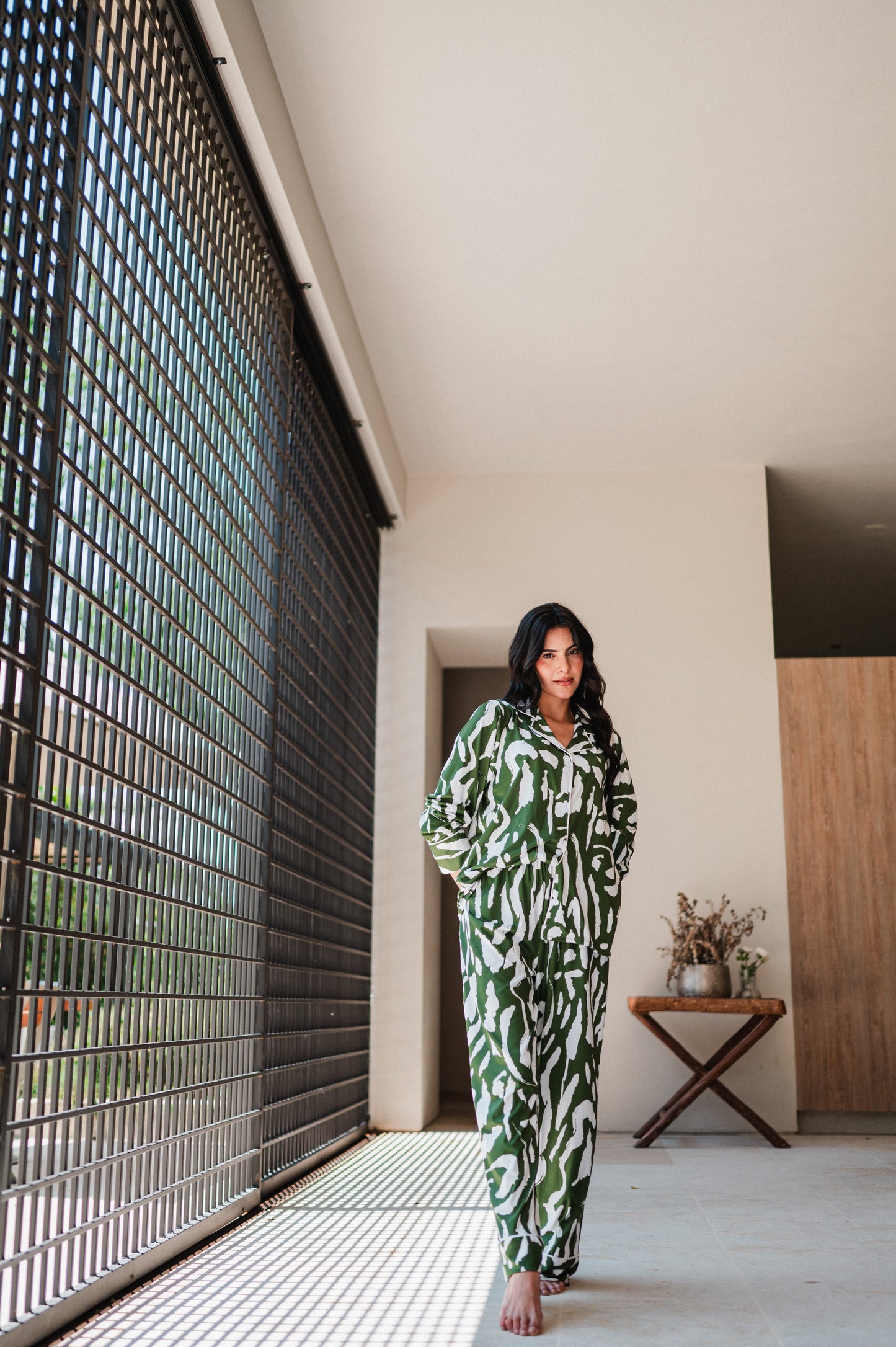 Trazos en Verde - Camisa Manga Larga y Pantalon